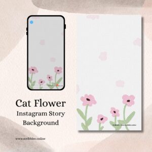 handdrawn watercolor flowers decorating the background for instagram story by scribblee