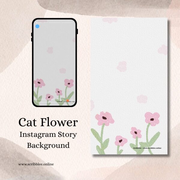 handdrawn watercolor flowers decorating the background for instagram story by scribblee