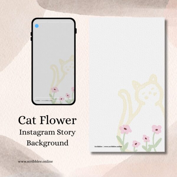 Cat Flower Instagram Story Background - Image 2