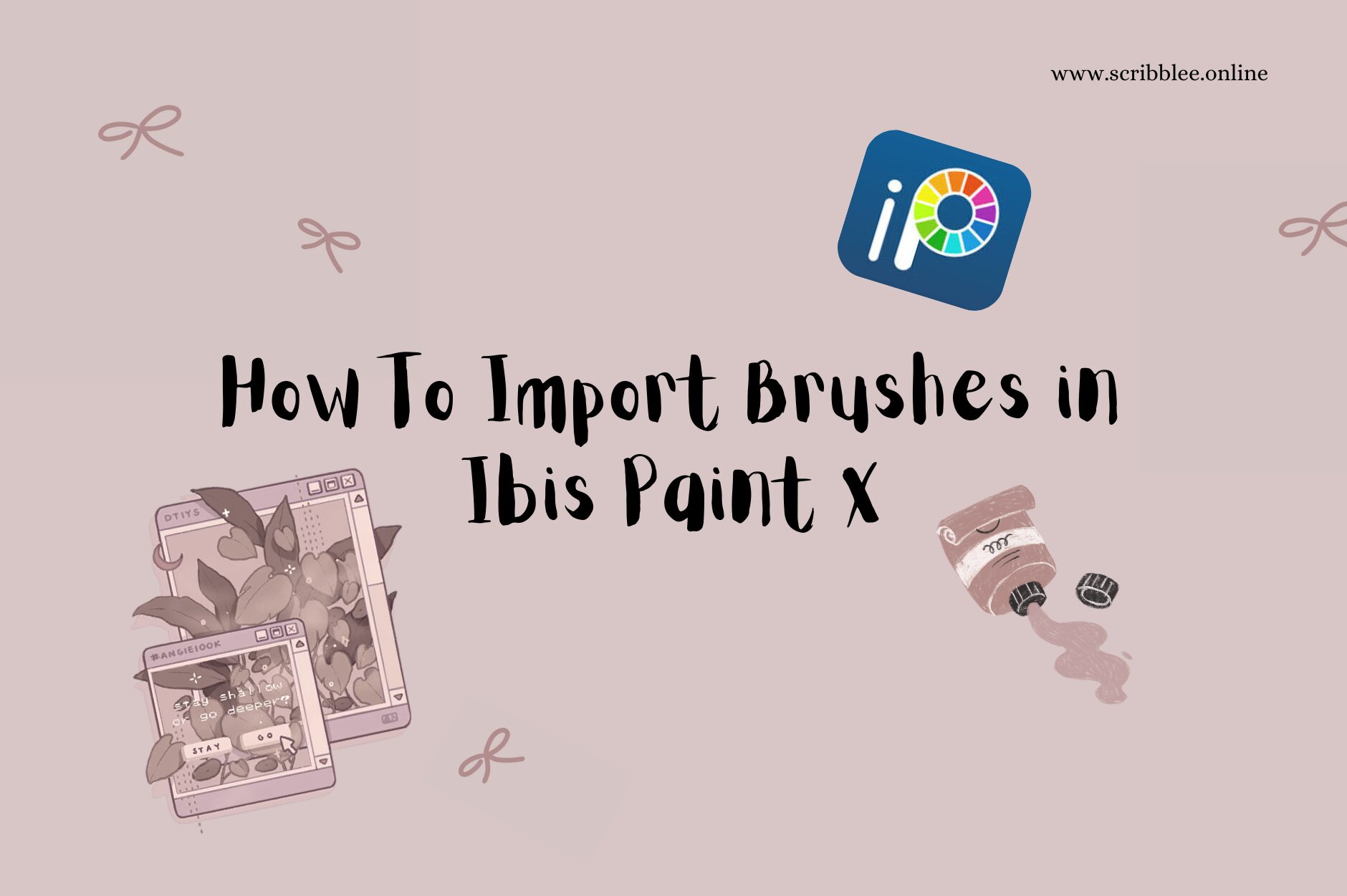 cover image for the blog, a guide to importing brush in ibis paint x for artists by scribblee